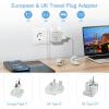 imageTESSAN All European UK Travel Plug Adapter Kit International Detachable Converter with 3 Outlet 3 USB Charger Magnetic Portable Charger 20W Battery Pack for iPhone 15141312MiniProPro Max