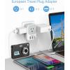 imageTESSAN European Travel Plug Adapter 2 Pack US to Europe Power Adapter with 4 AC Outlets and 3 USB Magnetic Portable Charger 10000mAh 20W Battery Pack for iPhone 15141312MiniProPro Max