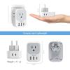 imageTESSAN Type E F Plug Adapter Germany France Power Adapter with 3 USB Ports1 USB C 4 AC Outlets Magnetic Portable Charger 10000mAh 20W Battery Pack for iPhone 15141312MiniProPro Max