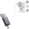 imageTESSAN All European UK Travel Plug Adapter Kit International Detachable Converter with 3 Outlet 3 USB Charger Magnetic Portable Charger 20W Battery Pack for iPhone 15141312MiniProPro Max