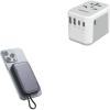 imageTESSAN Universal Travel Adapter International Power Adapter 56A 3 USB C 2 USB A Ports Magnetic Portable Charger 10000mAh 20W Fast Charging Battery Pack for iPhone 15141312MiniProPro Max