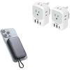 imageUS to UK Plug Adapter 2 Pack TESSAN Type G Travel Converter with 4 Outlets 3 USB Charger1 USB C Port Magnetic Portable Charger 10000mAh Battery Pack for iPhone 15141312MiniProPro Max