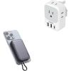 imageUS to UK Plug Adapter TESSAN Type G Travel Converter with 3 USB Charger1 USB C Port Magnetic Portable Charger 10000mAh Battery Pack for iPhone 15141312MiniProPro Max