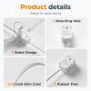 imageTESSAN Small Flat Plug Power Strip with 1 PD20W Retractable USB C Cable 5 ft Ultra Thin Extension Cord with 3 AC Outlets 3 USB Ports 5 ft Slim Plug for Cruise Ship Travel Dorm Home OfficeWhite