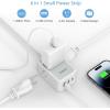 imageTESSAN Small Flat Plug Power Strip with 1 PD20W Retractable USB C Cable 5 ft Ultra Thin Extension Cord with 3 AC Outlets 3 USB Ports 5 ft Slim Plug for Cruise Ship Travel Dorm Home OfficeGray