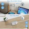 imageTESSAN Small Flat Plug Power Strip with 1 PD20W Retractable USB C Cable 5 ft Ultra Thin Extension Cord with 3 AC Outlets 3 USB Ports 5 ft Slim Plug for Cruise Ship Travel Dorm Home OfficeGray