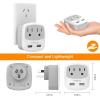 imageTESSAN US to Japan Plug Adapter 2 Prong to 3 Prong Outlet Adapter with Two AC Outlets 2 USB Ports Travel Power Adaptor for USA to Japanese Tokyo Canada Mexico Philippines Peru Colombia Type AGreyType I