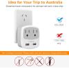 imageTESSAN US to Japan Plug Adapter 2 Prong to 3 Prong Outlet Adapter with Two AC Outlets 2 USB Ports Travel Power Adaptor for USA to Japanese Tokyo Canada Mexico Philippines Peru Colombia Type AGreyType I