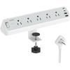 imageTESSAN Desk Clamp Power Strip 6 FT Surge Protector Power Strip with 5 AC Outlets 2 USB C and 2 USB A Ports 2100J Surge Protection Office Dorm Room Essentials GreyGrey