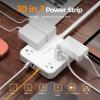 imageTESSAN Surge Protector Power Strip 2100J 5 Ft Flat Plug Extension Cord with Multiple Outlets 4 USB 2 USB C 6 Outlets 1875W 15A 20W Multiple Desk Charging Station for Home Office Dorm RoomGrey