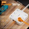 imageTESSAN Surge Protector Power Strip 2100J 5 Ft Flat Plug Extension Cord with Multiple Outlets 4 USB 2 USB C 6 Outlets 1875W 15A 20W Multiple Desk Charging Station for Home Office Dorm RoomGrey