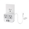 imageTESSAN USB C Charger Block Multi Plug Wall Outlet Extender with USB C Cable Wall Surge Protector with 2 AC Outlets Multiple Plug Adapter for Home Office Dorm Room Kitchen