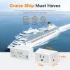 imageTESSAN Multi Plug Wall Outlet 2 Packs 3 Way Foldable Plug Adapter with 3 Outlets Extender Wall Charger Block 1875W Max Travel Essential for Cruise Ship Home Office Dorm RoomGray