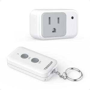imageRemote Control Outlet TESSAN Wireless Light Switch Electrical Remote Outlet with ONOff Switch for Indoor String Lights Lamps Fan Small Appliances 1250W 100ft RF Range