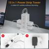imageTower Power Strip with 6 Feet Extension Cord 8 Outlets 3 USB Chargers 1700 Joules Surge Protection Extension Cord with Multiple Outlets 1875W Office Supplies Dorm Essentials Charging StationWhite
