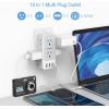 imageMulti Plug Outlet Extender with USB TESSAN Electrical 7 Outlet Splitter with 3 USB Wall Charger Multiple Power Expander for Cruise Office Home Dorm Essentials Gray3 USB A
