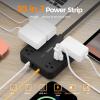 imageTESSAN Flat Plug Extension Cord 15 Ft 2100J Surge Protector Power Strip with 6 Outlets and 4 USB Ports 2 USB C PD 20W Fast Charger Multiple Charging Station for Home Office Dorm Room BlackBlack
