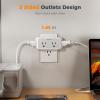 imageSurge Protector Outlet Extender TESSAN 1800J Multi Plug Wall Outlet with 4 Widely Outlet Splitter 3 Sided Multiple Wall Plug Expander for Home Office Kitchen Dorm Room Essentials