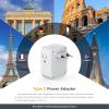 imageTESSAN European Travel Plug Adapter 2 Pack Builtin 20W Retractable USBC Cable Type C Power Adapter with 3 AC Outlets 4 USB Ports for US to Europe EU Italy Spain France Greece Iceland Germanywhite gray Type C