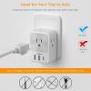 imageTESSAN European Travel Plug Adapter 2 Pack Builtin 20W Retractable USBC Cable Type C Power Adapter with 3 AC Outlets 4 USB Ports for US to Europe EU Italy Spain France Greece Iceland GermanyWhiteGrey Type L