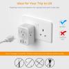 imageTESSAN European Travel Plug Adapter 2 Pack Builtin 20W Retractable USBC Cable Type C Power Adapter with 3 AC Outlets 4 USB Ports for US to Europe EU Italy Spain France Greece Iceland GermanyGrey white Type G