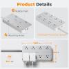 imageTESSAN Flat Plug Extension Cord 6 FT Surge Protector Power Strip with 8 AC Outlets 3 USB 1 USB C 1080 Joules 1875W 15A Multiple Wall Outlet Extender Station for Home Office School DormGray