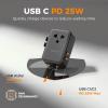 imageTESSAN International Power Adapter PD 25W Ultra Thin Universal Travel Adapter Worldwide Outlet Plug with 2 USB A 2 USB C for US to European UK Australia Ireland Type C G A I BlackBlack