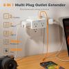 imageTESSAN Multi Plug Outlet Extender Surge Protector 4 Outlet Splitter with 4 USB Ports 2 USB C 3 Side Multiple Wall Plug Expander for Home Office Kitchen Dorm Room Essentials