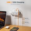 imageTESSAN Multi Plug Outlet Extender Surge Protector 4 Outlet Splitter with 4 USB Ports 2 USB C 3 Side Multiple Wall Plug Expander for Home Office Kitchen Dorm Room Essentials