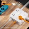 imageTESSAN Surge Protector Power Strip 5 Ft Extension Cord Flat Wall Plug with 4 USB 2 USB C 8 Outlets 2100J Protection 1875W 15A 20W Multiple Desk Charging Station for Home Office Dorm Room