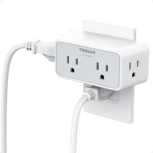 imageSurge Protector Outlet Extender TESSAN 1800J Multi Plug Wall Outlet with 4 Widely Outlet Splitter 3 Sided Multiple Wall Plug Expander for Home Office Kitchen Dorm Room Essentials