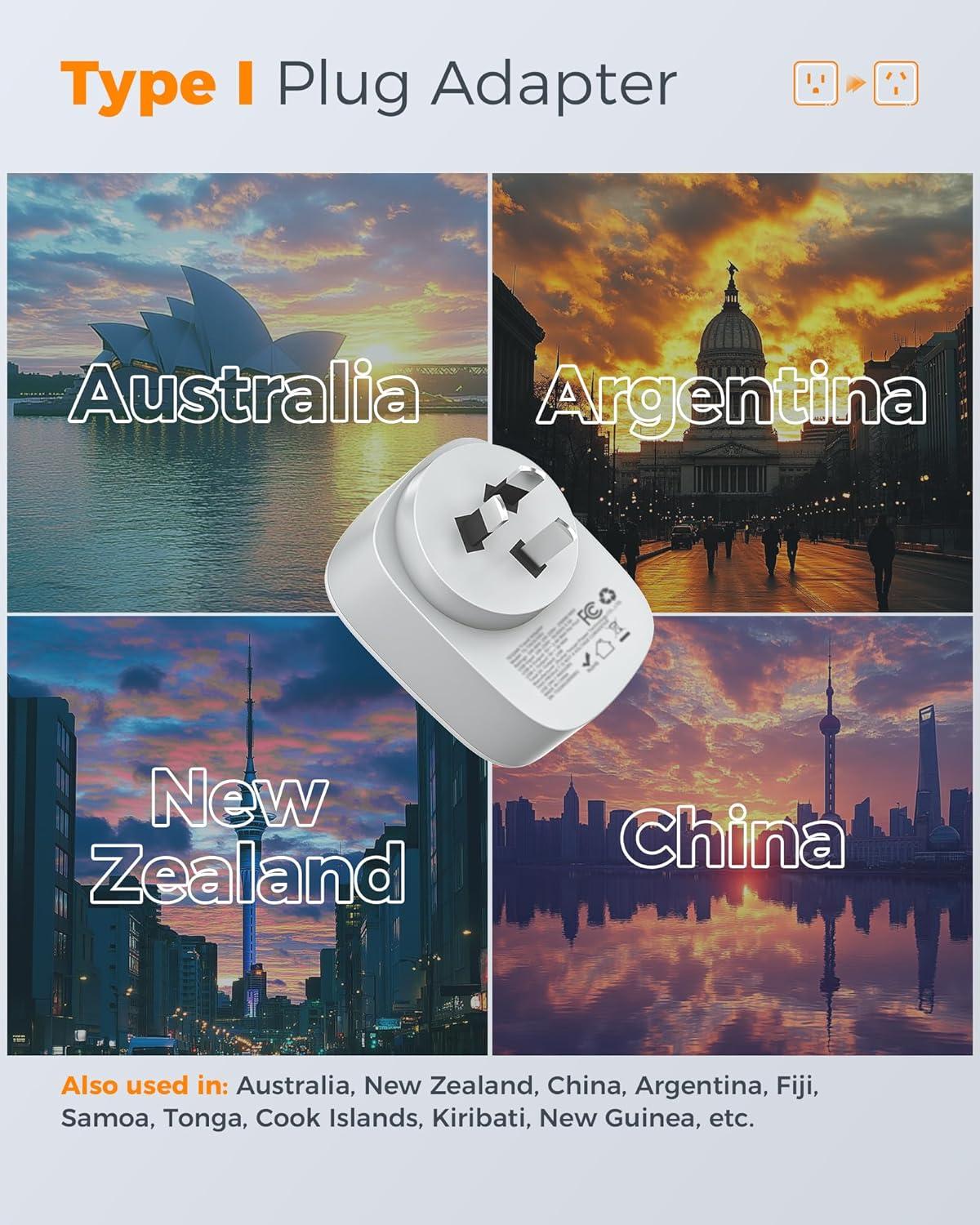 imageUS to India Plug Adapter 3 Pack TESSAN Type D Travel Adapter with 3 USB Ports 1 USB C Power Adaptor for US to India Nepal Maldives Pakistan Bangladesh Sri Lanka Bhutan YemenGreyWhiteType l