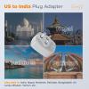 image2 Pack New Zealand Power Adapter TESSAN US to Australia Plug Adapter with 1 Electrical Outlet 3 USB Ports 1 USB C Type I Travel Outlet Adaptor for USA to Australian Argentina China Fiji AUwhite grey  Type D