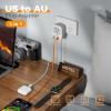 image2 Pack New Zealand Power Adapter TESSAN US to Australia Plug Adapter with 1 Electrical Outlet 3 USB Ports 1 USB C Type I Travel Outlet Adaptor for USA to Australian Argentina China Fiji AUwhite grey  Type I