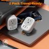 image2 Pack New Zealand Power Adapter TESSAN US to Australia Plug Adapter with 1 Electrical Outlet 3 USB Ports 1 USB C Type I Travel Outlet Adaptor for USA to Australian Argentina China Fiji AUwhite grey  Type D