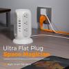 imageTESSAN 15 ft Extension Cord Tower Power Strip 4 Individual Switches with 12 AC Outlets 5 USB Ports 2 USB C Surge Protector Flat Plug Long Extension Cord with Multiple Outlets for Office Dorm