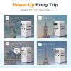 imageTESSAN 20W International Power Adapter Ultra Slim Universal Travel Adapter with 2 USBC 1 USBA Travel Adaptor Worldwide Plug for US to European UK Spain England New Zealand Type C G A I Black25W  Grey White