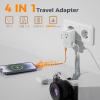 imageTESSAN 20W International Power Adapter Ultra Slim Universal Travel Adapter with 2 USBC 1 USBA Travel Adaptor Worldwide Plug for US to European UK Spain England New Zealand Type C G A I BlackGrey White