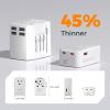 imageTESSAN 20W International Power Adapter Ultra Slim Universal Travel Adapter with 2 USBC 1 USBA Travel Adaptor Worldwide Plug for US to European UK Spain England New Zealand Type C G A I BlackGrey White