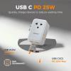 imageTESSAN 20W International Power Adapter Ultra Slim Universal Travel Adapter with 2 USBC 1 USBA Travel Adaptor Worldwide Plug for US to European UK Spain England New Zealand Type C G A I Black25W  Grey White