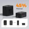 imageTESSAN 20W International Power Adapter Ultra Slim Universal Travel Adapter with 2 USBC 1 USBA Travel Adaptor Worldwide Plug for US to European UK Spain England New Zealand Type C G A I BlackBlack