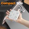 imageTESSAN Surge Protector Power Strip 5 Ft Flat Plug Extension Cord with 4 Outlets 3 USB C Ports 1 USB C900 Joules 1875W 15A Multiple Wall Outlet Extender Suitable for Office Dorm Room EssentialsGrey  Surge Protector