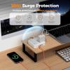 imageTESSAN Surge Protector Power Strip 5 Ft Flat Plug Extension Cord with 4 Outlets 3 USB C Ports 1 USB C900 Joules 1875W 15A Multiple Wall Outlet Extender Suitable for Office Dorm Room EssentialsGrey  Surge Protector