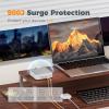 imageTESSAN Surge Protector Power Strip 5 Ft Flat Plug Extension Cord with 4 Outlets 3 USB C Ports 1 USB C900 Joules 1875W 15A Multiple Wall Outlet Extender Suitable for Office Dorm Room EssentialsGrey  Surge Protector