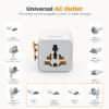 imageTESSAN Universal Travel Adapter International Power Adapter with Dual AC Outlet Small Worldwide Plug Adaptor for US to Europe UK Australia Ireland Japan Type C G A I