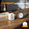 imageTESSAN Universal Travel Adapter PD 20W Ultra Thin International Power Adapter with 2 USB C 1 USB A WhiteType BFor UK Plug