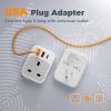 imageTESSAN Universal Travel Adapter PD 20W Ultra Thin International Power Adapter with 2 USB C 1 USB A WhiteType BFor UK Plug