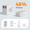imageTESSAN Universal Travel Adapter PD 20W Ultra Thin International Power Adapter with 2 USB C 1 USB A WhiteType C G I AGrey