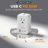 imageTESSAN Universal Travel Adapter PD 20W Ultra Thin International Power Adapter with 2 USB C 1 USB A WhiteType C G I AWhite