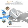 imageTESSAN Universal Travel Adapter PD 20W Ultra Thin International Power Adapter with 2 USB C 1 USB A WhiteType CMost of Europe